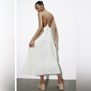 NWT ZARA white dress sexy back size S